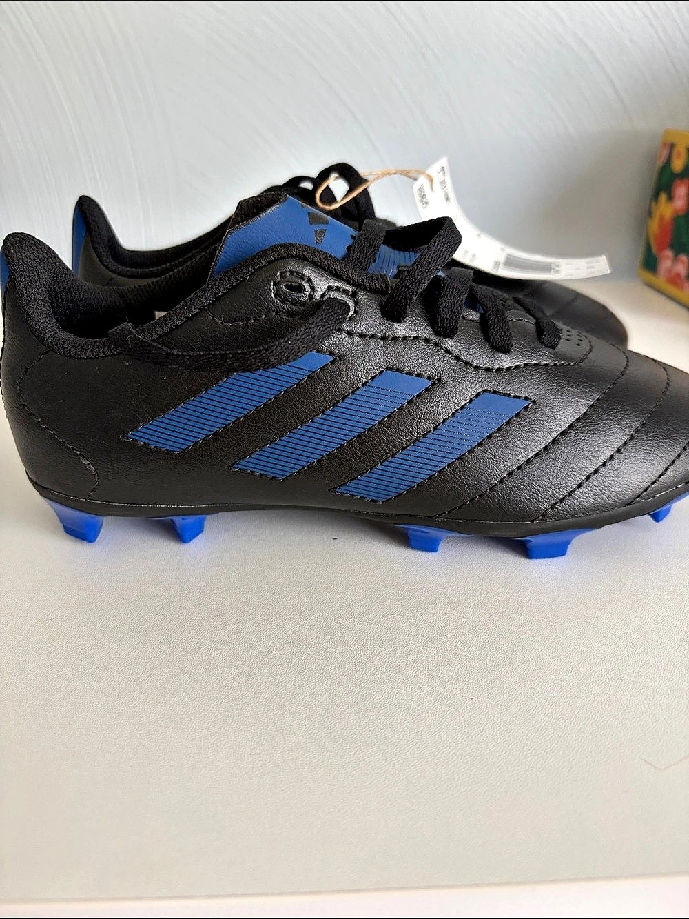 adidas Goletto VIII FG J Soccer Cleats Black & Blue Youth US 1.5 NWT